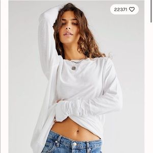 Free people long sleeve shirt. We the free Arden Tee white. Size S. Runs large